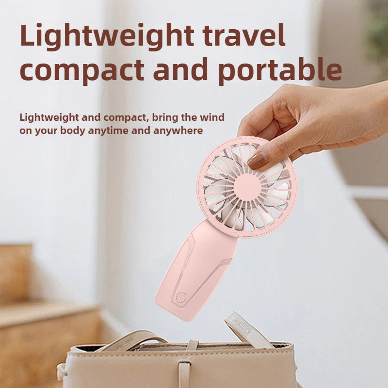 Handy Small Fan ABS Lightweight Cute Appearance USB Rechargeable Mini Fan for On Go Cooling Portable Mini Pocket Fan