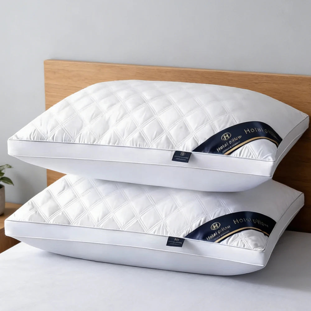 Super Luxurious Customizable Non-Toxic Hilton Hotel Style Solid Gauze Neck Pillow 48X74Cm Ultra Soft Breathable Anti-Allergy Low Pillow