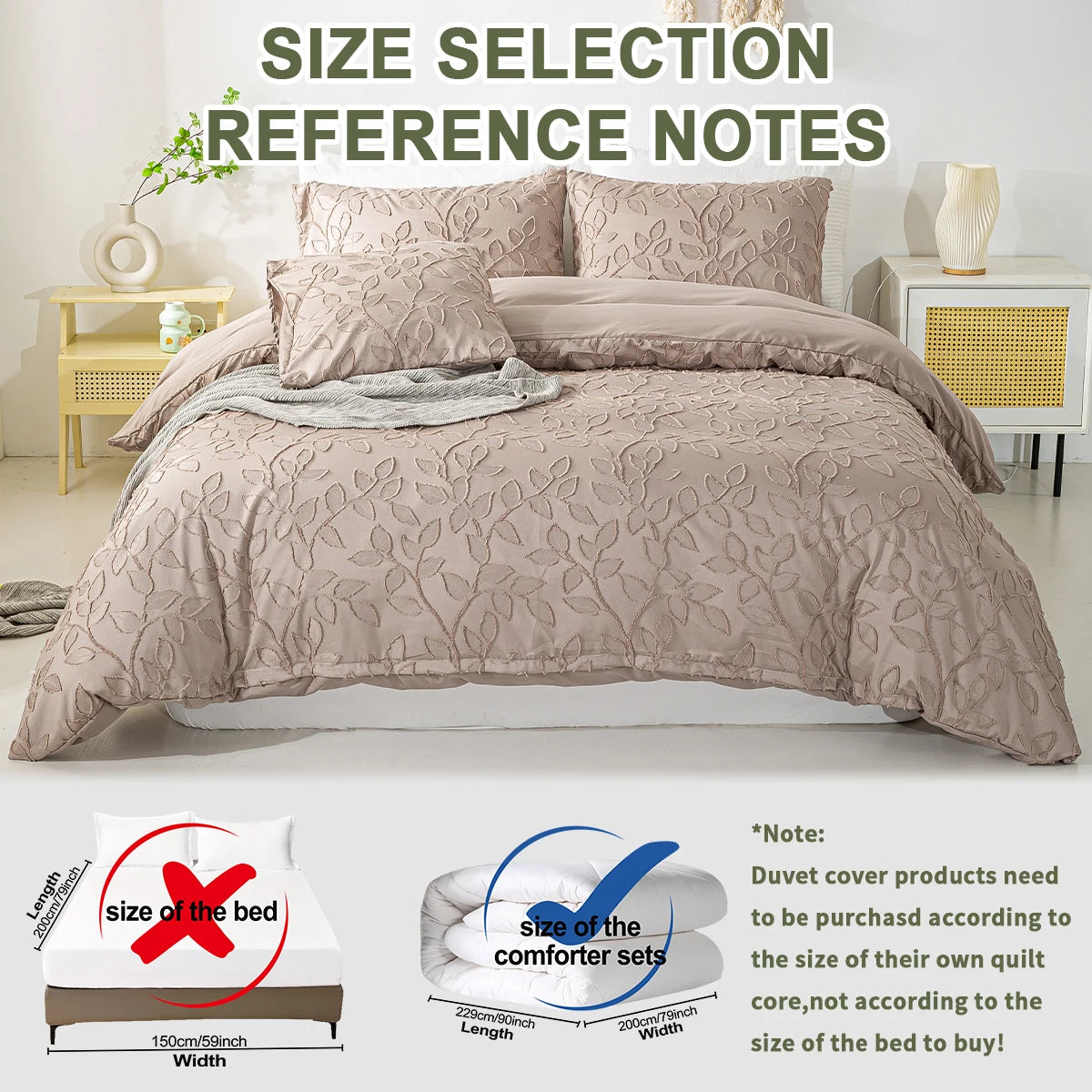Cutting flower Bedding 3pcs Set with Zip Closure - Polyester, All-Season Comforter Set (Comforter & Pillow Shams Not Included)