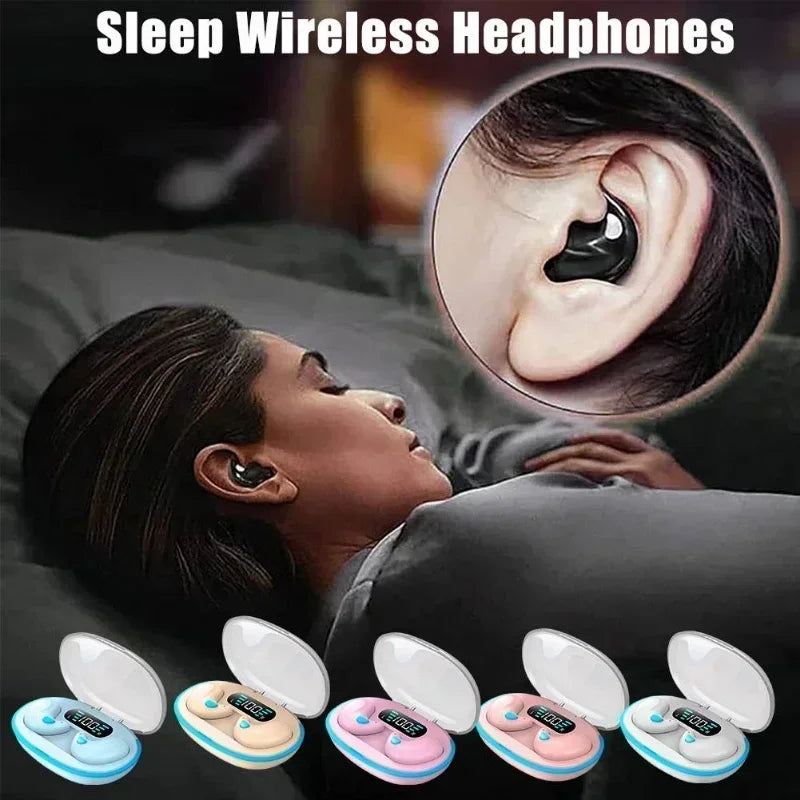 Sleeping Earbuds X55 Wireless Mini Headphones, TWS Bluetooth Earphone for Work & Sport, Hidden Stereo Headsets with Microphone