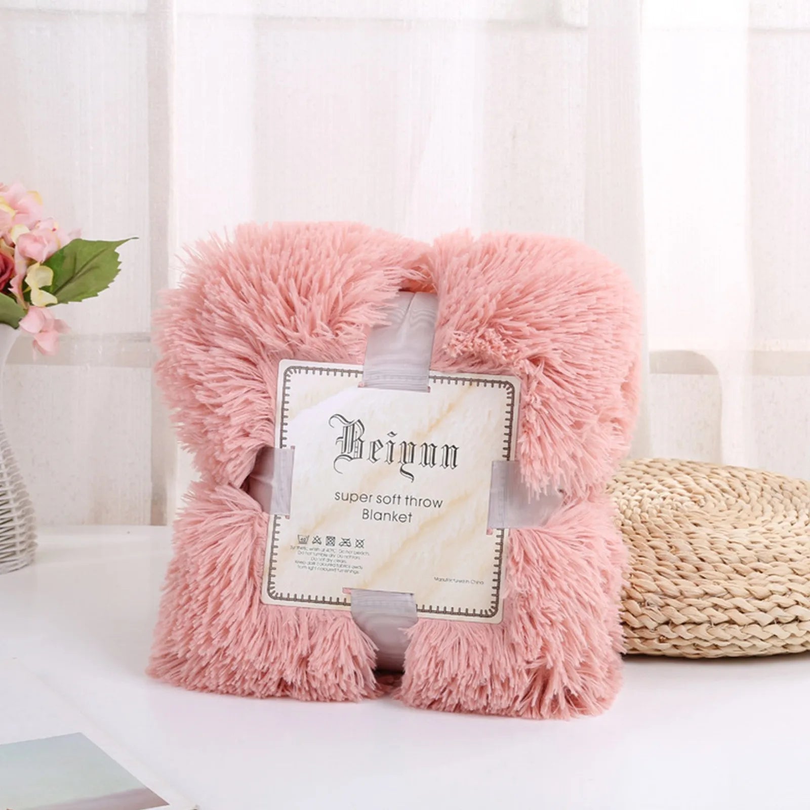 Fuzzy Fur 1PCS Super Soft Faux Elegant Cozy With Fluffy Throw Blanket Bed Sofa Bedspread Long Shaggy Soft Warm Bedding Sheet