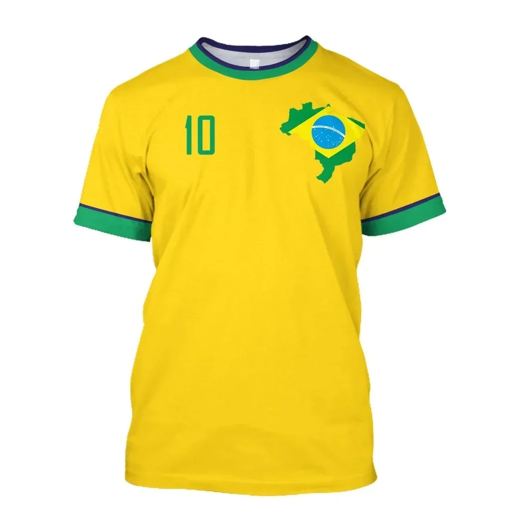 Brazil National Team 2026Jersey T Shirt Brazilian National Team Shirt O Neck Oversized Casual Streetwear Men's Apparel