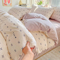Fluffy 1pc Purple Lavender Printed Duvet Cover Single/Queen/King Size Quilt Cover for Double Bed Flower housse de couette220x240cm