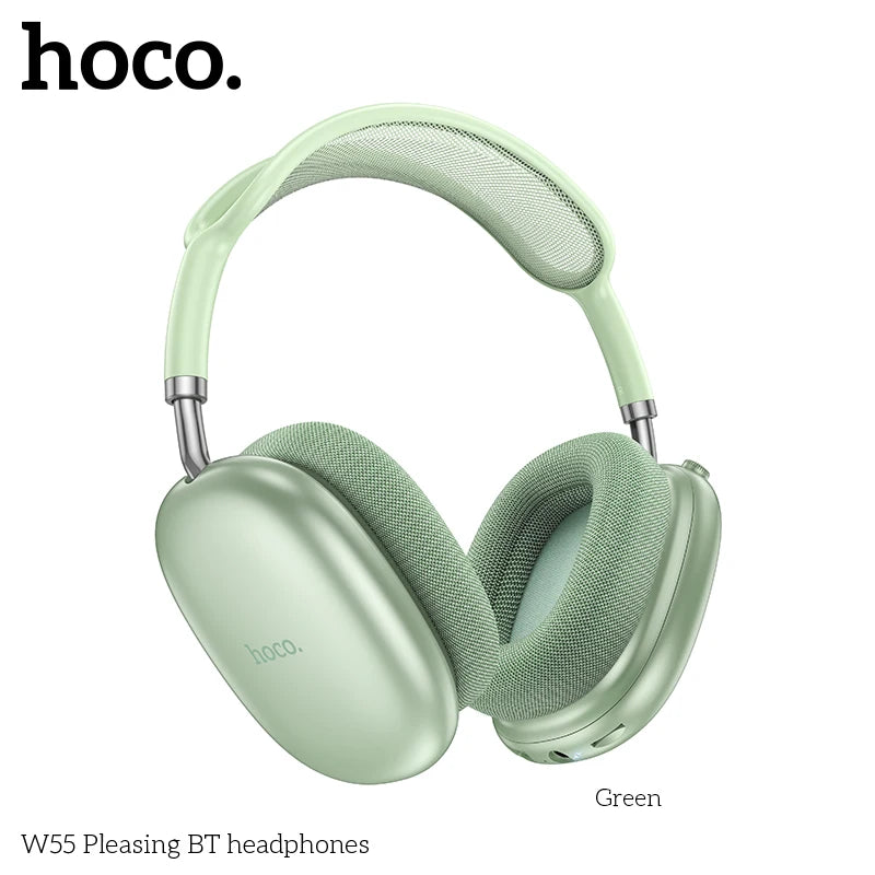 Stereo Headset Deep Bass HOCO W55 Over Ear Buetooth Earphone Wireless Music Headphone Mic HiFi Audio Sound Sport Earphones 40MM AUX TF