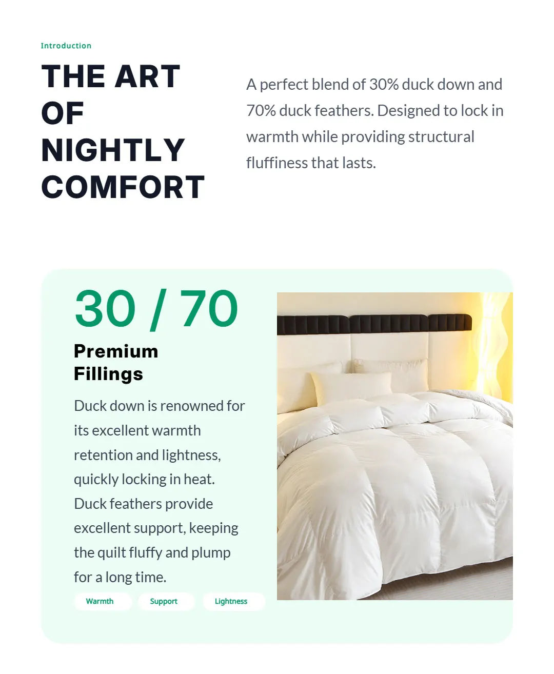 Comforter 1 Piece Duck Feather Quilted Comforter - 100% Duck Feather Full Queen King Twin Size Bedding for Allergy Sufferers