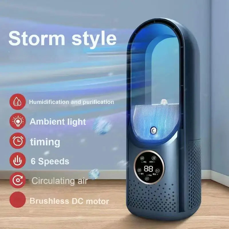Relialable Portable Evaporative Air Cooler with Humidifier - 3-Speed USB Desktop Mini AC Fan, Personal Cooling for Office, Bedroom, , Campi