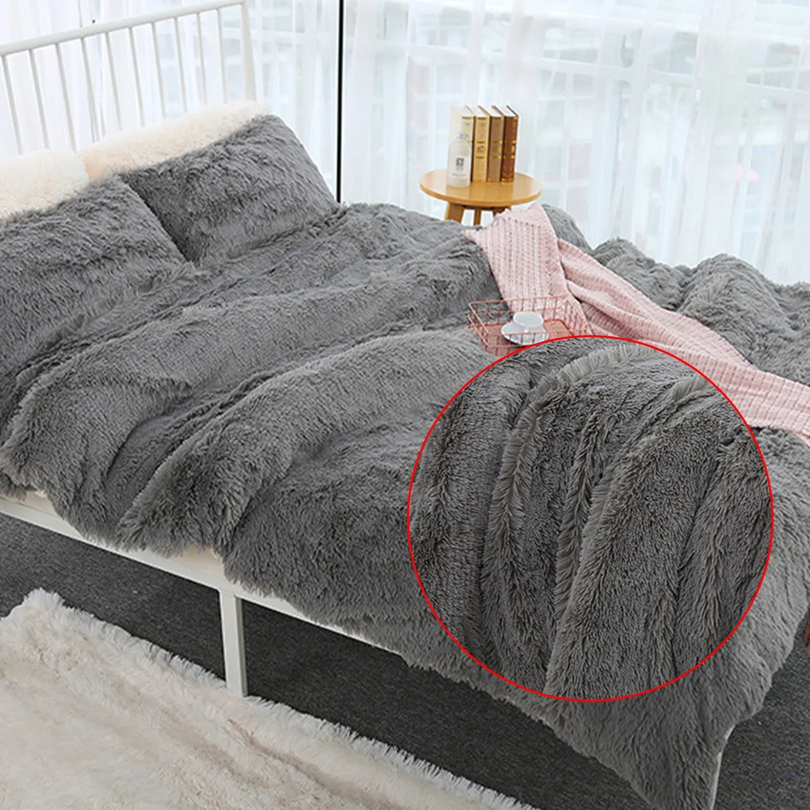 Fuzzy Fur 1PCS Super Soft Faux Elegant Cozy With Fluffy Throw Blanket Bed Sofa Bedspread Long Shaggy Soft Warm Bedding Sheet