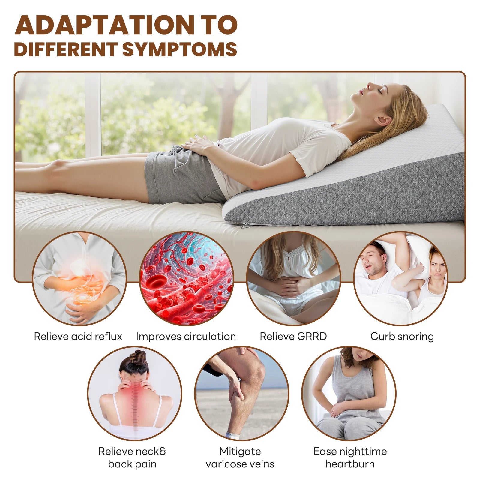 Inclined Ergonomic Wedge Contour Neck Pillows For Neck Pain Relief Memory Foam Bed Pillow Neck Pillow Provide multi part support