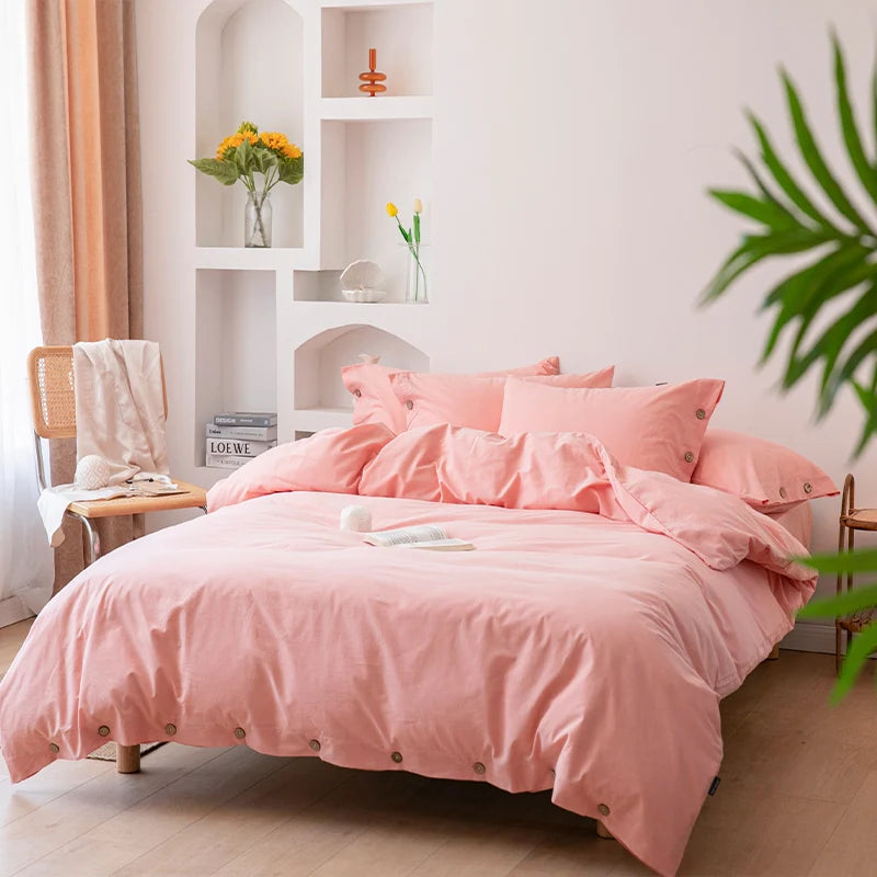 Hight Quality 3pcs  100% cotton bedding set Double Duvet Cover Set 220x240 Solid Twist Cotton King Size Bedding Set Quilt Cover Set