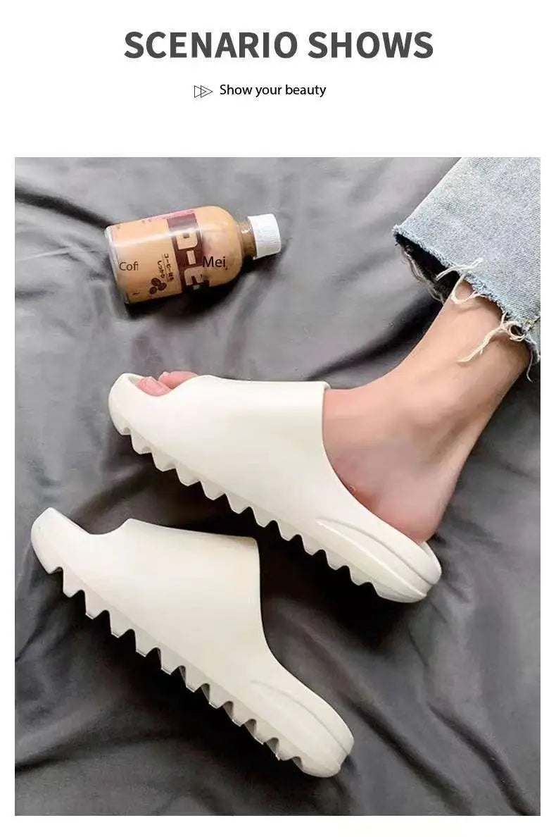 Unisex Summer  Sandals Casual Beach Shoes Soft Bottom Slides Thick Platform EVA Anti-Slip Home Slippers