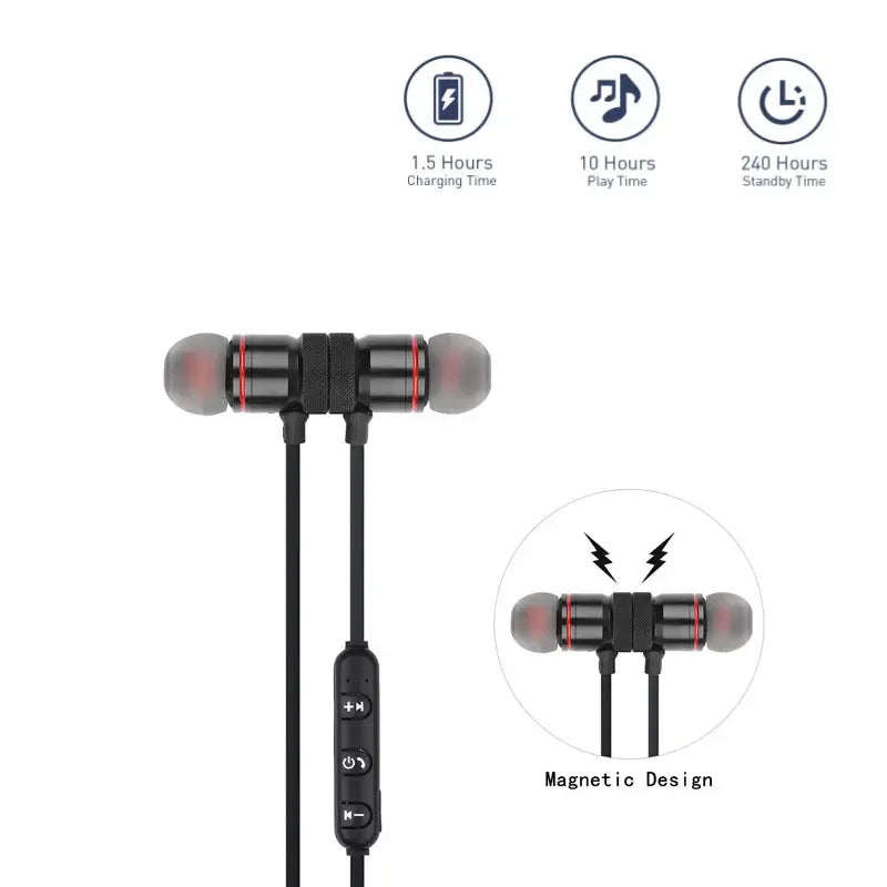 Athletic Earphone1/2/3/4pcs Bluetooth Neckband Magnetic Wireless Earphones Stereo Earbuds Music Headphones With Mic For Xiaomi