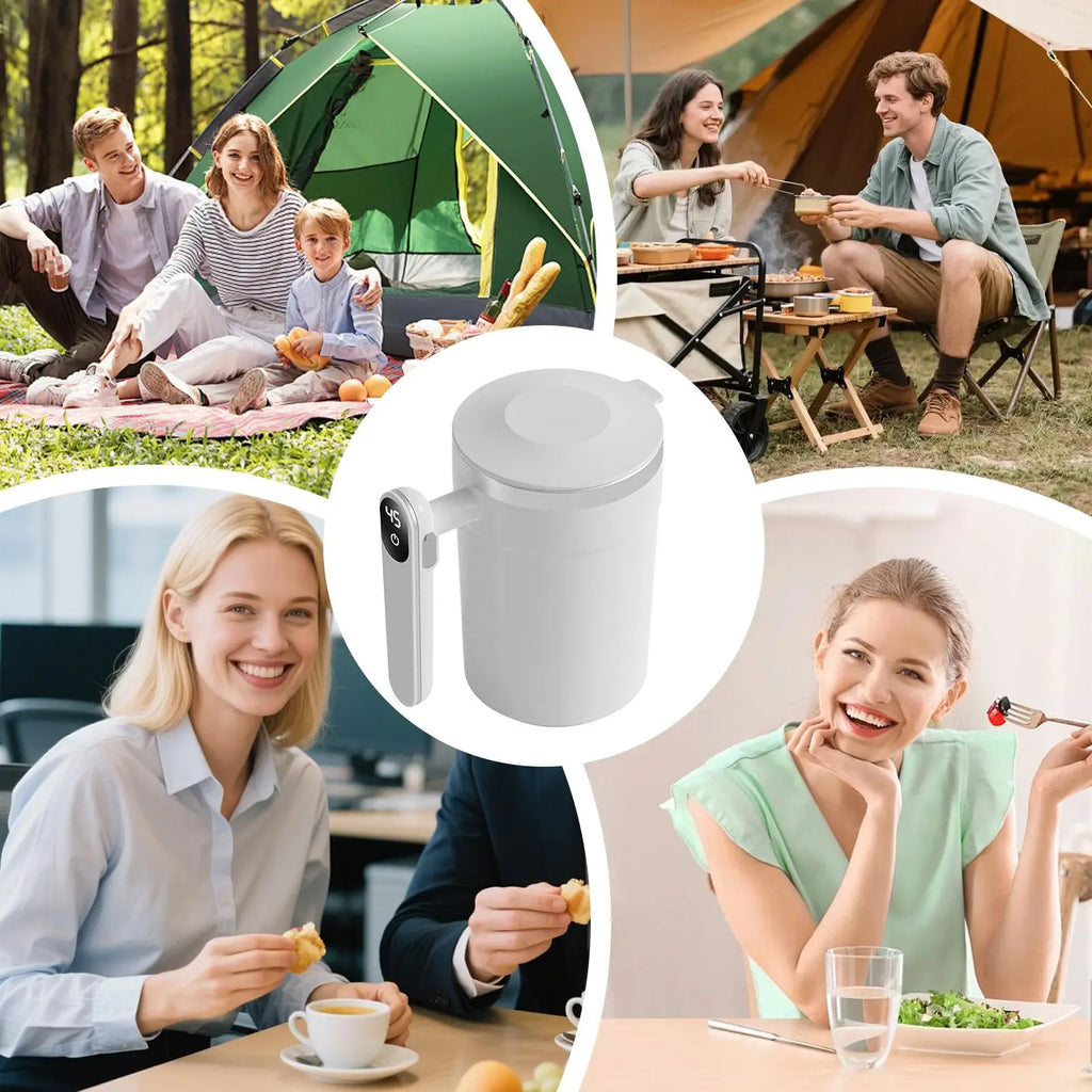 Large 400ml Self Stirring Coffee Mug Electric Stainless Steel USB Rechargeable with LCD Thermometer for Mixing Tea Milk Hot Chocolate