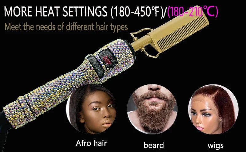 Premium Hot Comb Straight Curling Electric Comb for American African Hair pente quente peigne chauffant lisseur cheveux Styling Tools
