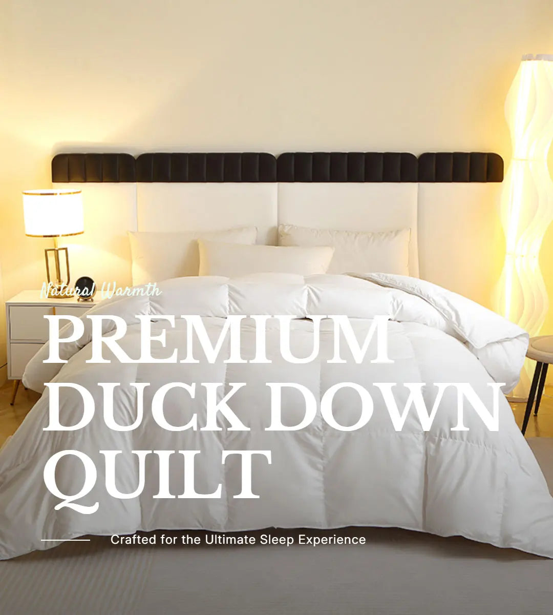 Comforter 1 Piece Duck Feather Quilted Comforter - 100% Duck Feather Full Queen King Twin Size Bedding for Allergy Sufferers
