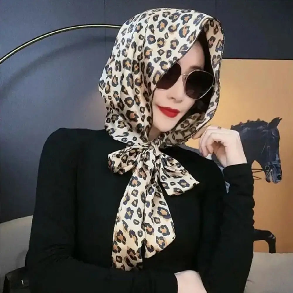 Scarf Style Women Simulation Silk Sunscreen Muslim Turban Hijab Cap Baotou Hat Headscarf