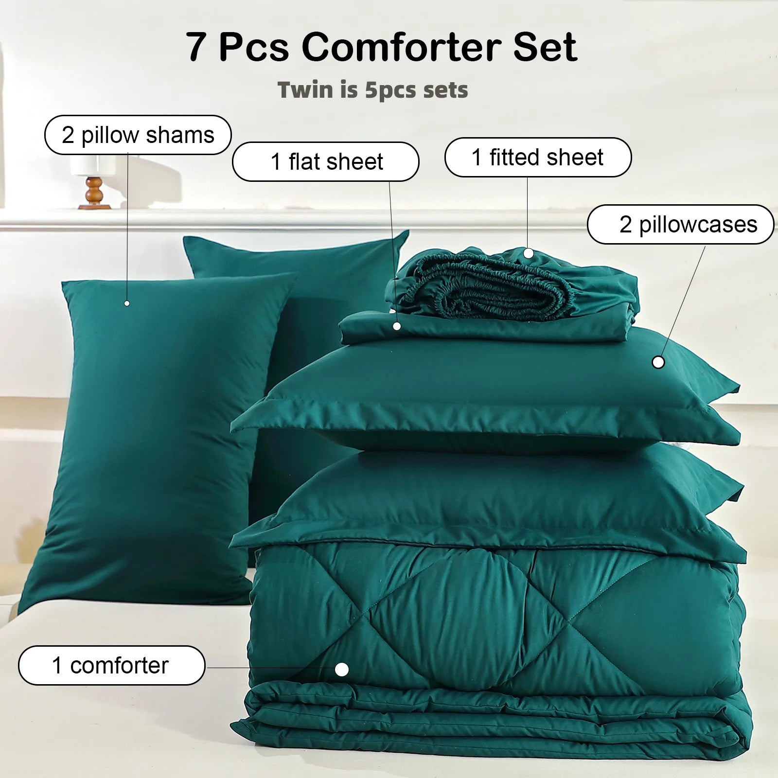 Twin Full Queen King 5pcs/7pcs Bedding Sets Home Decor Comforter Flat Sheet Fitted Sheet Pillowcases Sleeping Sets