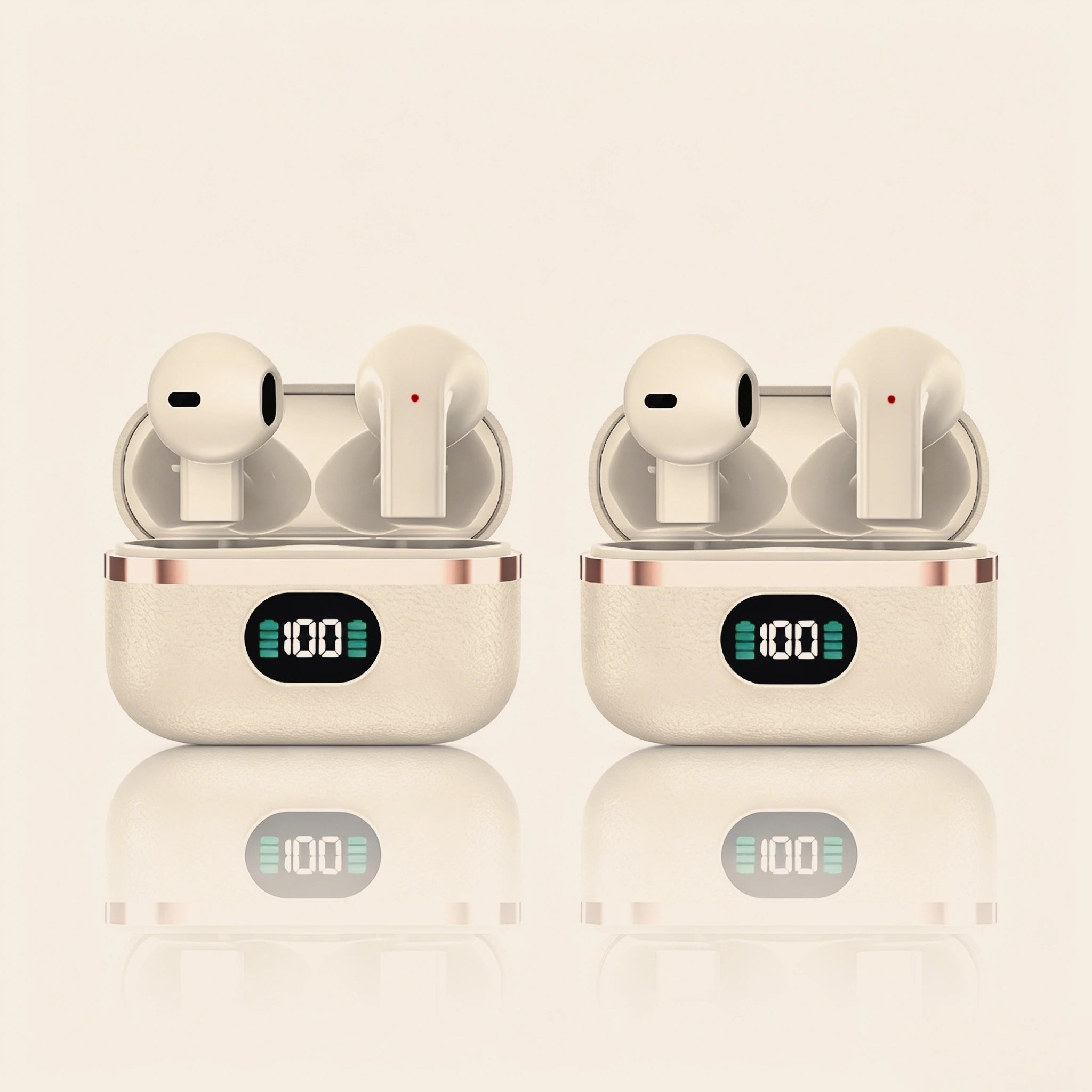 Deep Bass Wireless Earbuds Boasting Sleek Semi-in-ear Design Endurance Battery Display Bluetooth 5.3 Headphones for Active