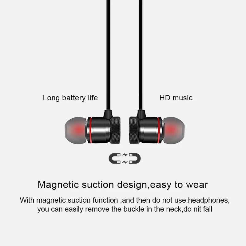 Athletic Earphone1/2/3/4pcs Bluetooth Neckband Magnetic Wireless Earphones Stereo Earbuds Music Headphones With Mic For Xiaomi