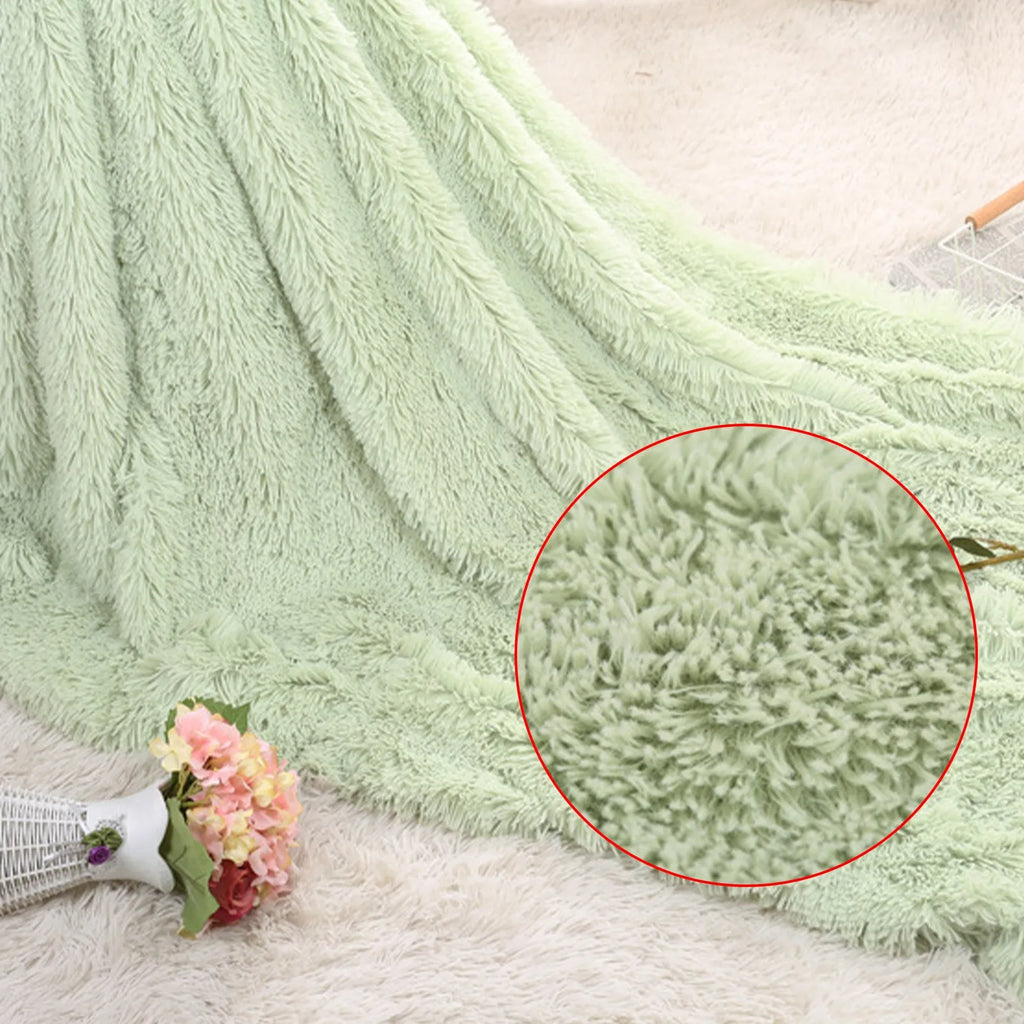 Fuzzy Fur 1PCS Super Soft Faux Elegant Cozy With Fluffy Throw Blanket Bed Sofa Bedspread Long Shaggy Soft Warm Bedding Sheet
