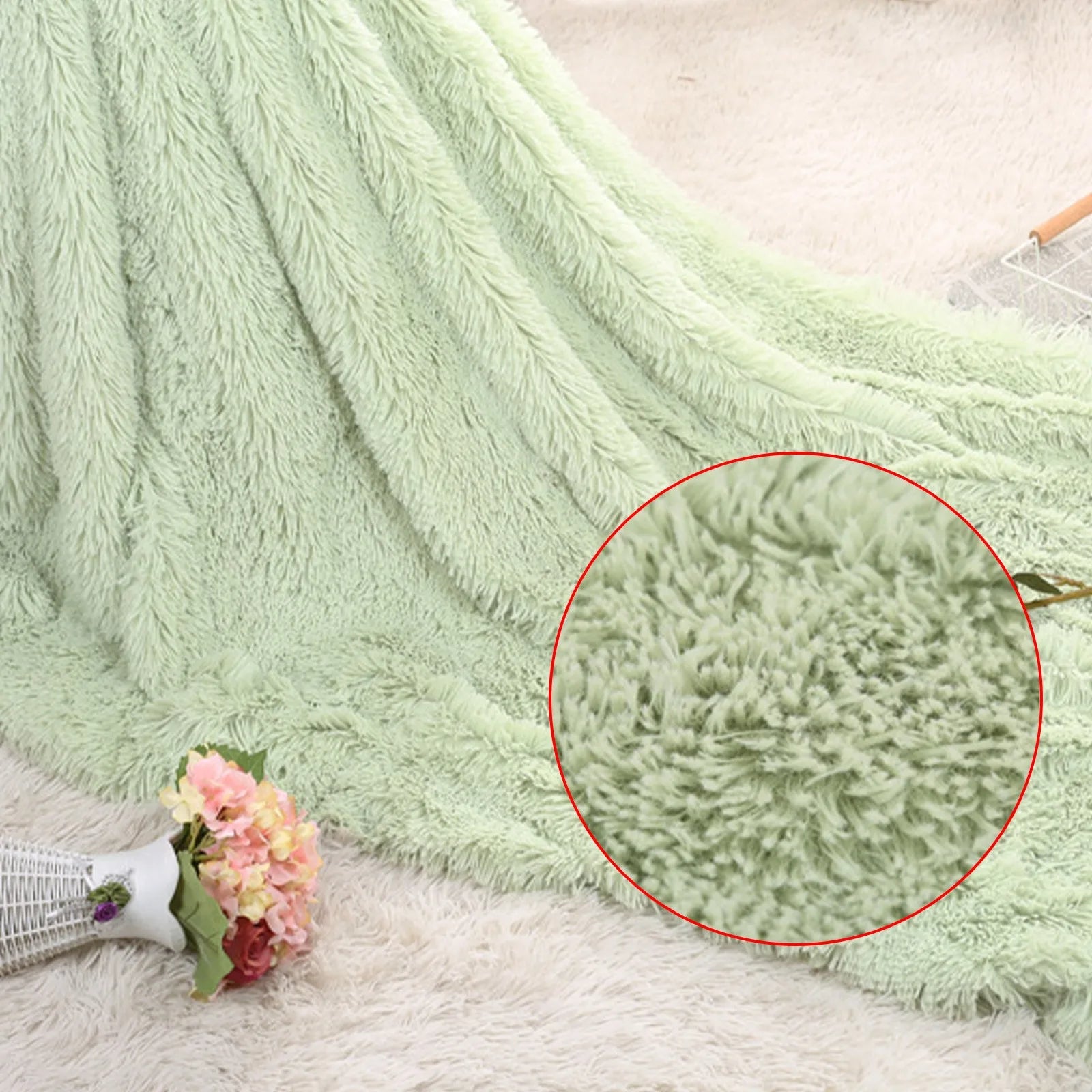 Fuzzy Fur 1PCS Super Soft Faux Elegant Cozy With Fluffy Throw Blanket Bed Sofa Bedspread Long Shaggy Soft Warm Bedding Sheet