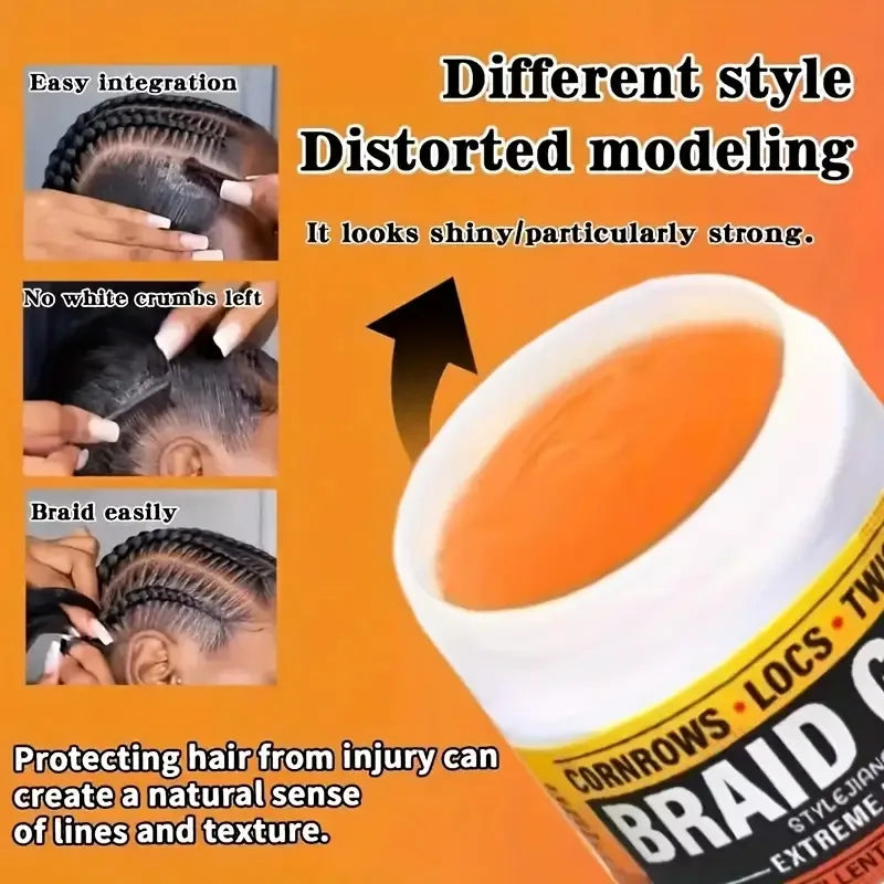 Locs & Twist Extreme Hold Braid Gel - Styling Hair Wax for Cornrows, Locs, Twists and Fashionable Braids