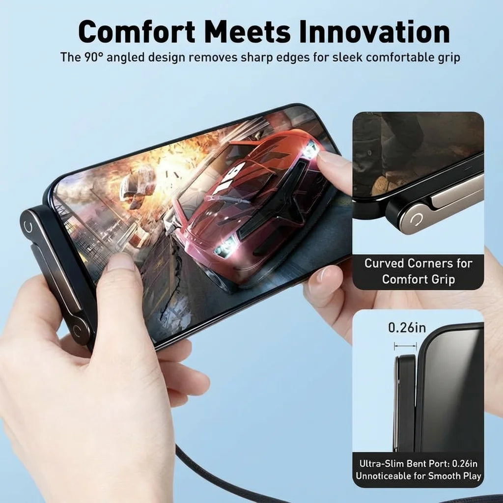Multifunction Cable 2-in-1 Foldable Phone Holder with 1.5M 240W Super Fast Charging Braided Type-C Cable, Multi-Angle Adjustable Charging Stand, Universal Charger Cord Compatible with iPhone, Gaming Phones and More Smart Devi