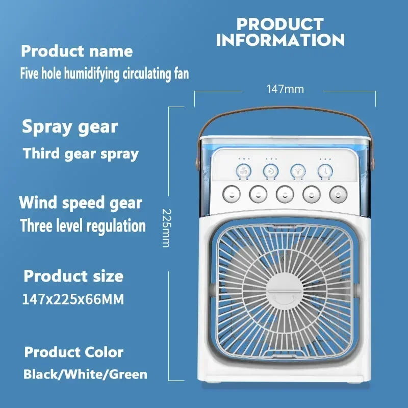 Combo 3 In 1 Fan AIr Conditioner Household Small Air Cooler LED Night Light Portable Humidifier Air Adjustment Fan Office Home Fan New