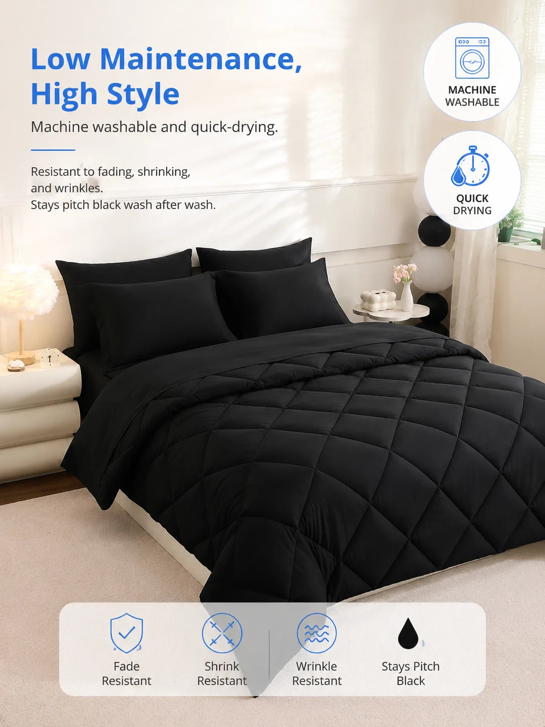 Twin Full Queen King 5pcs/7pcs Bedding Sets Home Decor Comforter Flat Sheet Fitted Sheet Pillowcases Sleeping Sets