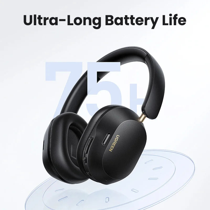 Hight Quality Wireless Bluetooth Headphones 43dB Hybrid Active Noise Cancellation Hi-Res LDAC 75H Spatial Audio Headset Earphones