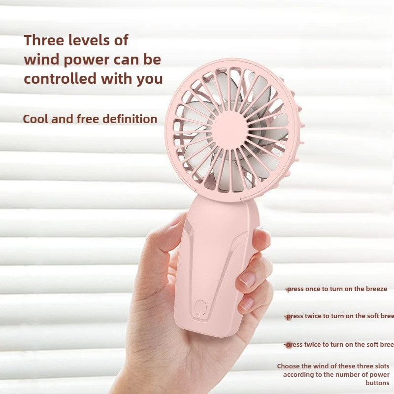 Handy Small Fan ABS Lightweight Cute Appearance USB Rechargeable Mini Fan for On Go Cooling Portable Mini Pocket Fan