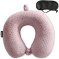 Travel Pillow Pink U-Shape Memory Foam  for Sleeping Comfort, Neck and Head Support on Planes, Trains, Cars