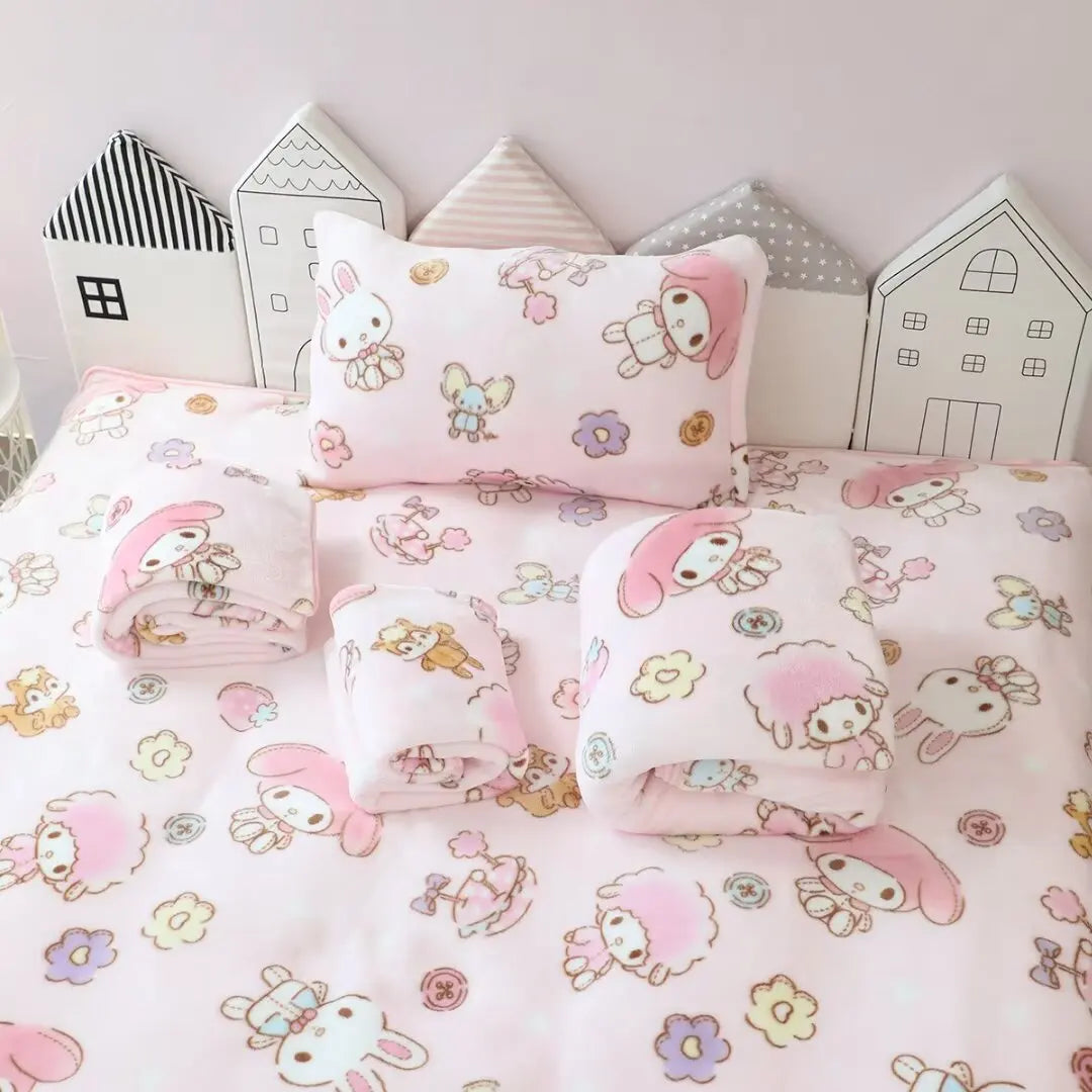 Ideal Nap Blanket & Sofa Cover Blanket Kawaii Japanese Style Flannel Soft Warm Sheet Leg Blanket Girls Gifts